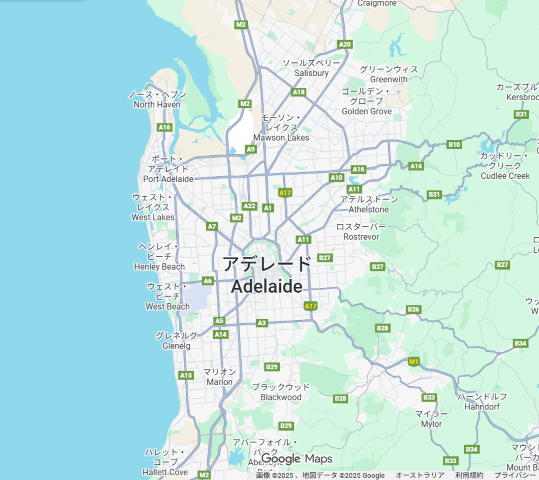 アデレードの都市計画図