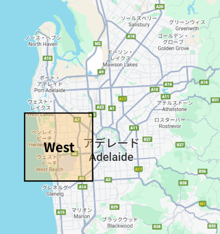 アデレード西部のビーチエリア